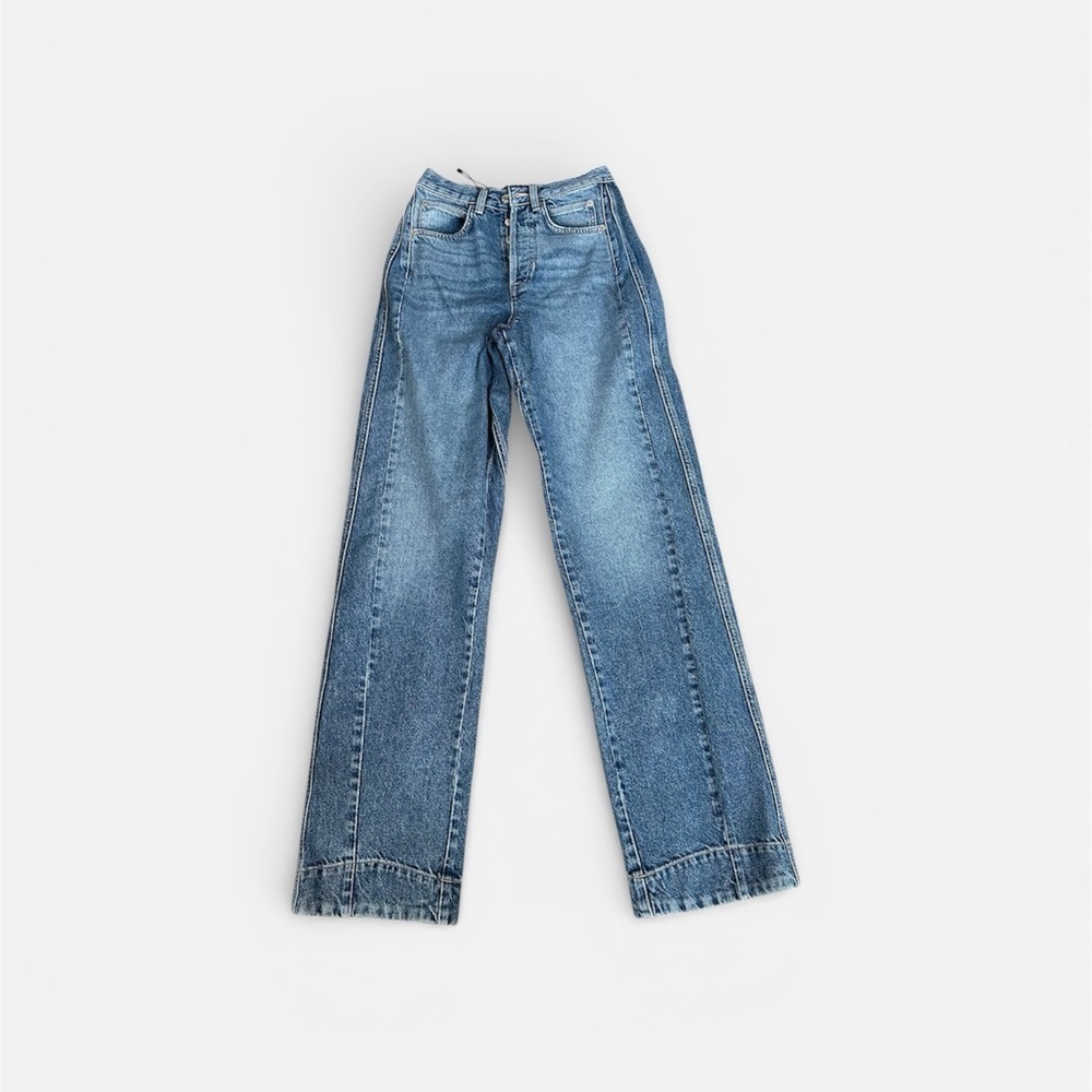 We The Free Women’s High Waist Straight Leg Medium Wash Denim Jeans Sz 26 NWOT